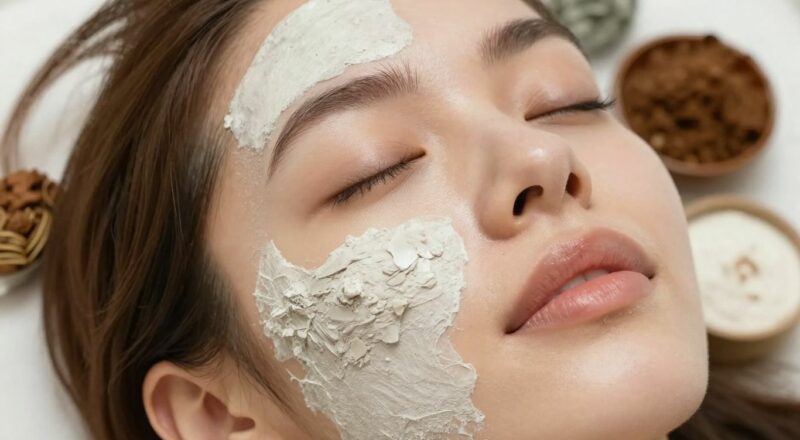 Femme avec une peau radieuse recevant des soins minéraux.